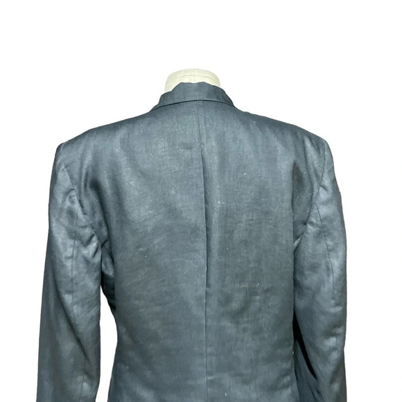 MaxMara Black Double Breasted Linen Blazer Size US 6 - Picture 8 of 12